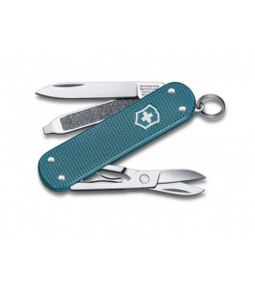 Victorinox 0.6221.242g Couteau lame acier inox manche 5,8 cm Alox quadrillé Bleu turquoise
