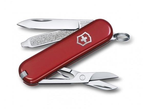 Victorinox 0.6223.g Couteau lame acier inox manche 5,8 cm Alox quadrillé rouge