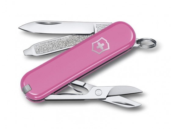 Victorinox 0.6223.51g Couteau lame acier inox manche 5,8 cm Alox quadrillé Rose