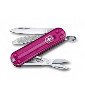 Victorinox 0.6223.t5g Couteau lame acier inox manche 5,8 cm Alox quadrillé Rose translucide