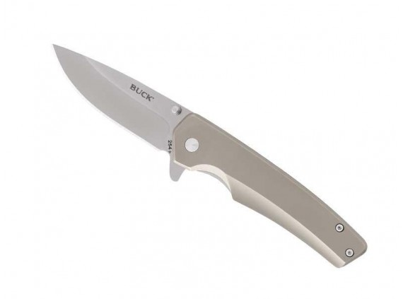 Buck 7254.sss Couteau lame acier 7Cr manche 11 cm inox Gris