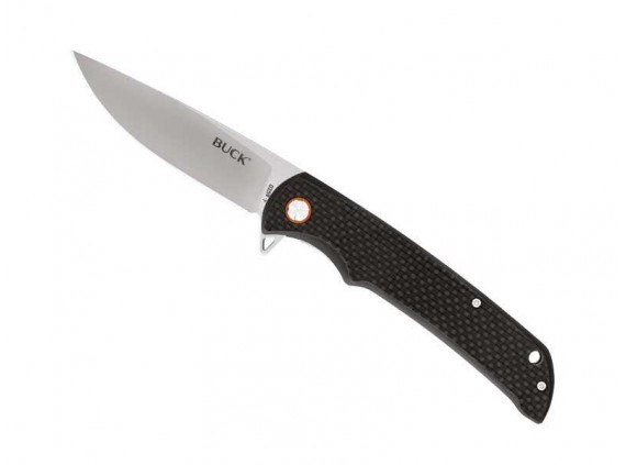 Buck 7259.cfs Couteau lame acier 7Cr manche 12,5 cm Fibre de carbone Noir