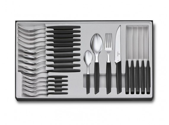 Victorinox 6.9093.12w.24 Ménagère lame acier inox 18/17 manche  cm polypropylène noir