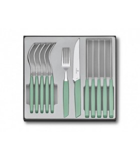 Victorinox 6.9096.12w41.12 Ménagère lame acier inox 18/17 manche  cm polypropylène noir