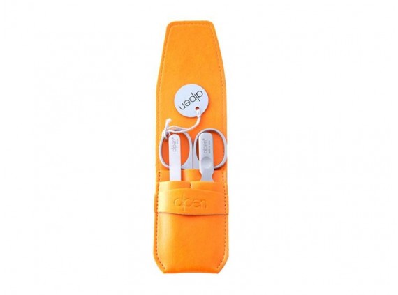 Alpen 6800ylr.orange Pochette manucure lame Inox manche  cm inox satiné orange