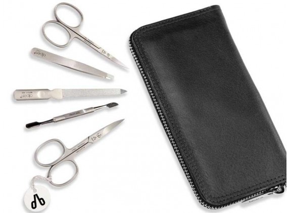 Alpen 6842r.black Trousse manucure lame Inox manche  cm inox satiné noir