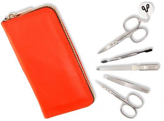 Alpen 6842r.red Trousse manucure lame Inox manche  cm inox satiné rouge