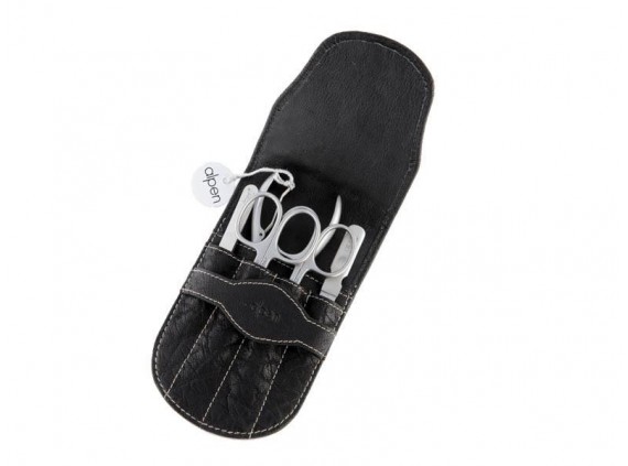 Alpen 6875r.black Pochette manucure lame Inox manche  cm inox satiné noir