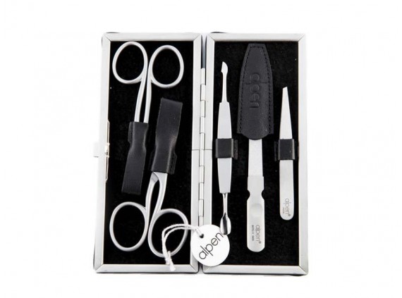 Alpen 6882r.black Trousse manucure lame Inox manche  cm inox satiné noir