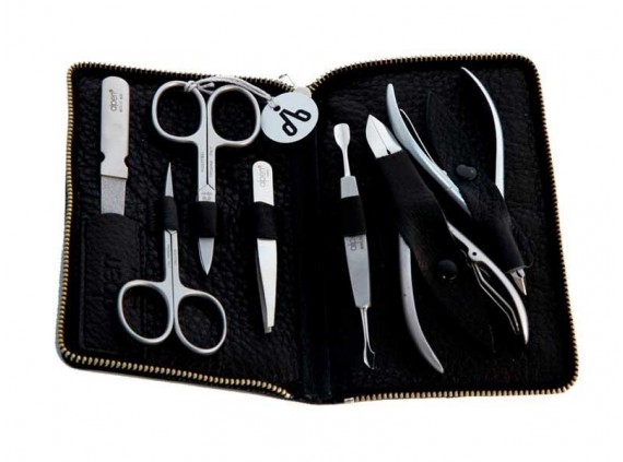 Alpen 6845r.black Trousse manucure lame Inox manche  cm inox satiné noir