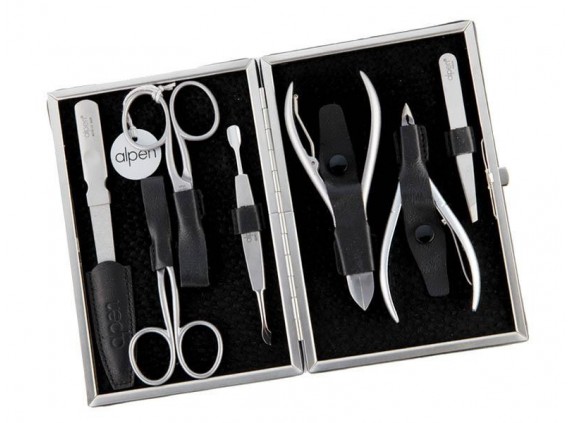 Alpen 6885r.black Trousse manucure lame Inox manche  cm inox satiné noir
