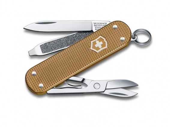 Victorinox 0.6221.255g Couteau lame acier inox manche 5,8 cm Alox quadrillé Sable