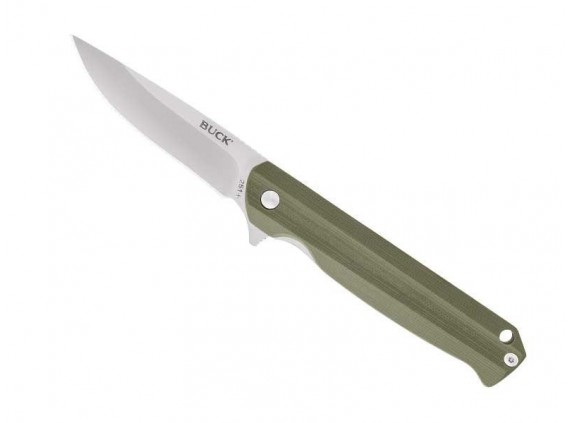 Buck 7251.grs Couteau lame acier 7Cr manche 11,5 cm G10 Vert