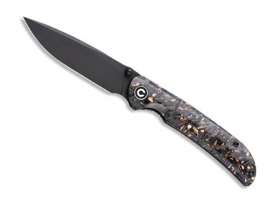 civivi c2106c Couteau lame Acier Nitro-V manche  cm Résine avec inclusion de fibre de carbone de cuivre