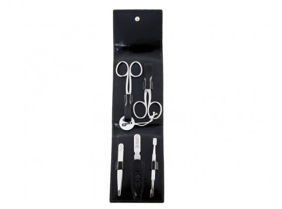 Alpen 6912r.black Pochette manucure lame Inox manche  cm inox satiné Noir