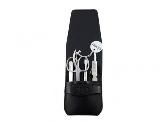 Alpen 6874r.black Pochette manucure lame Inox manche  cm inox satiné noir