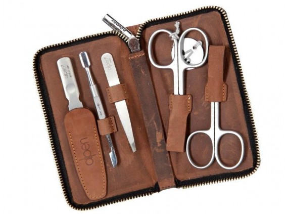 Alpen 6936r.country Trousse manucure lame Inox manche  cm inox satiné brun clair