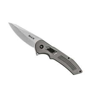 buck 7262.gys couteau lame 11,5 cm acier manche 13 cm gris