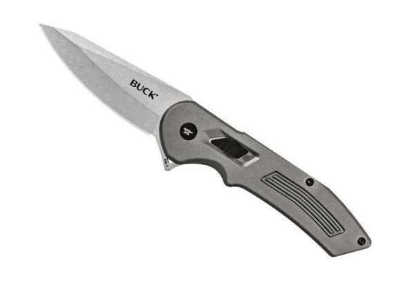 buck 7262.gys couteau lame 11,5 cm acier manche 13 cm gris