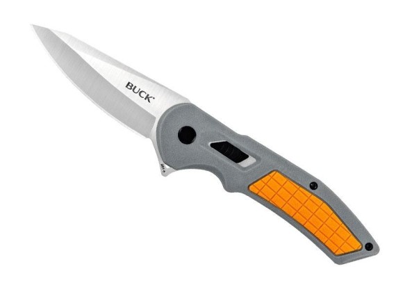 buck 7261.ors couteau lame 10 cm acier manche 12 cm gris/orange