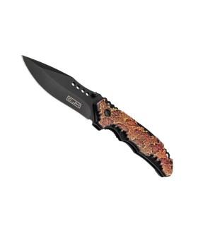 herbertz he.44013 couteau lame 10,5 cm acier manche 12 cm décor imprimé 3d vipère nord américaine