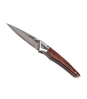 herbertz he.53001 couteau lame 8,5 cm acier damas manche 10,5 cm marron