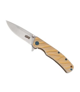 herbertz he.53019 couteau lame 8 cm acier 440 manche 10,5 cm doré