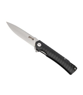 herbertz he.53030 couteau lame 10 cm acier d2 satiné manche 11,5 cm noir