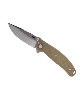 crkt 2471.cr couteau lame 10 cm acier d2 manche 11,5 cm vert