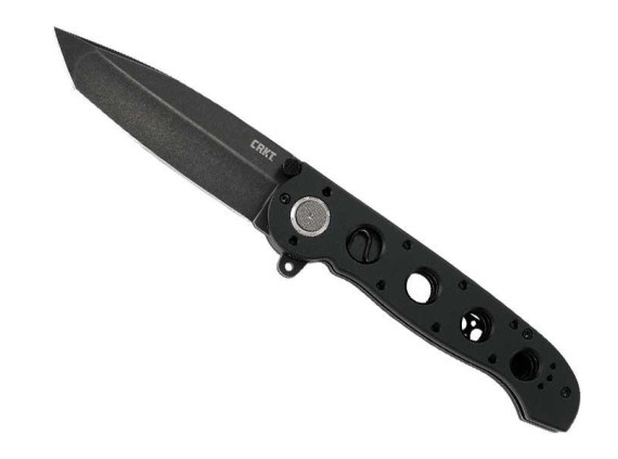 crkt 1604db.cr couteau lame 12 cm acier d2 manche 13,5 cm noir