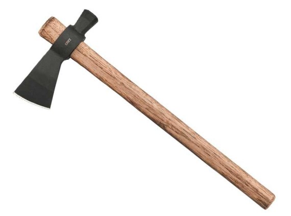 crkt 2724.cr hache lame  cm acier carbone 1055 manche 45,5 cm bois