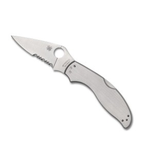 spyderco c261ps couteau lame 8 cm acier 8Cr13MoV manche 10 cm gris