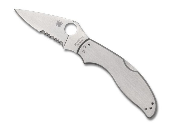 spyderco c261ps couteau lame 8 cm acier 8Cr13MoV manche 10 cm gris