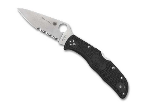 spyderco c243fpsbkbl couteau lame 10,2 cm vg-10 manche 12 cm noir/bleu