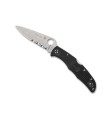 spyderco c10fpsbkbl couteau lame 10,8 cm vg-10 manche 12,5 cm noir/bleu