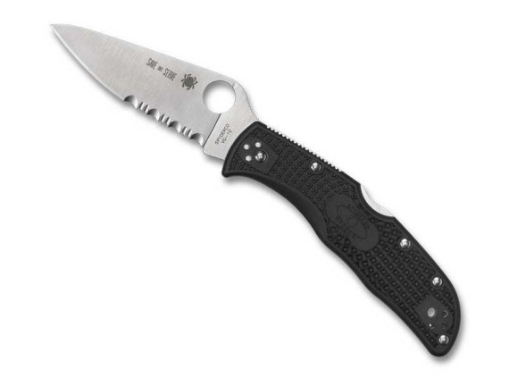 spyderco c243fpsbkrd couteau lame 8,5 cm vg-10 manche 11 cm noir/rouge
