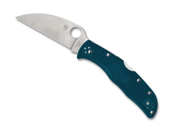 spyderco c243fpwk390 couteau lame 10,2 cm vg-10 manche 12 cm bleu