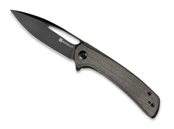 sencut sa07b couteau lame 9,5 cm acier 9Cr18MoV manche 11,5 cm vert foncé