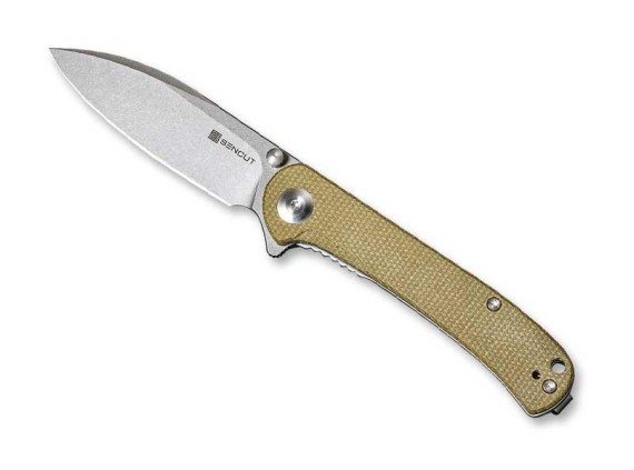 sencut sa03e couteau lame 8 cm acier 9Cr18MoV manche 10 cm vert olive