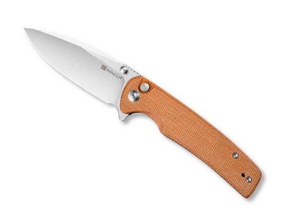 sencut s210073 couteau lame 8,5 cm acier 9Cr18MoV manche 11 cm marron