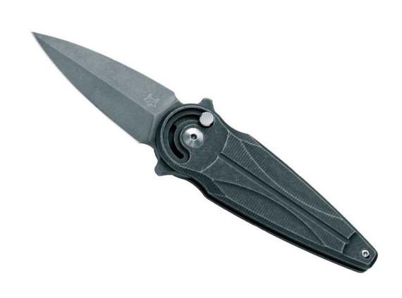 fox production fx.551alg couteau lame 8 cm N690Co revêtement PTFE manche 10 cm gris