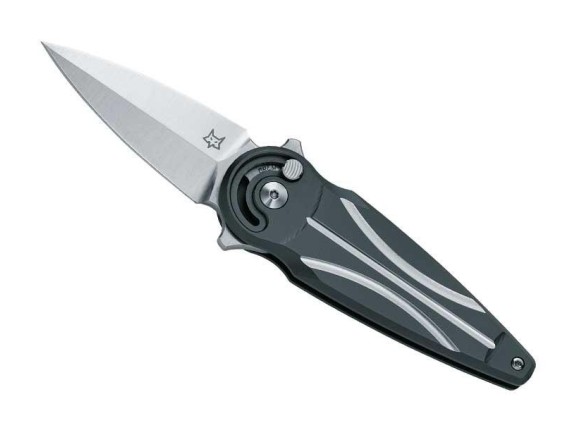 fox production fx.551ti couteau lame 8 cm acier m390 bohler satiné manche 10 cm noir