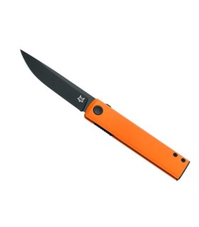 fox production fx.543alo couteau lame 8,2 cm acier inox becut manche 10,5 cm orange
