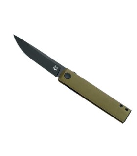 fox production fx.543alg couteau lame 8,2 cm acier inox becut manche 10,5 cm vert