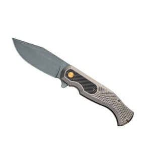 fox production fx.524ticf couteau lame 11,5 cm acier cpm-s90v manche 13 cm anodisé bronze
