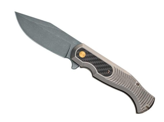 fox production fx.524ticf couteau lame 11,5 cm acier cpm-s90v manche 13 cm anodisé bronze