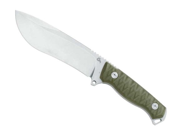 fox production bf.757od poignard lame 14 cm acier d3 manche 14 cm vert ondulé