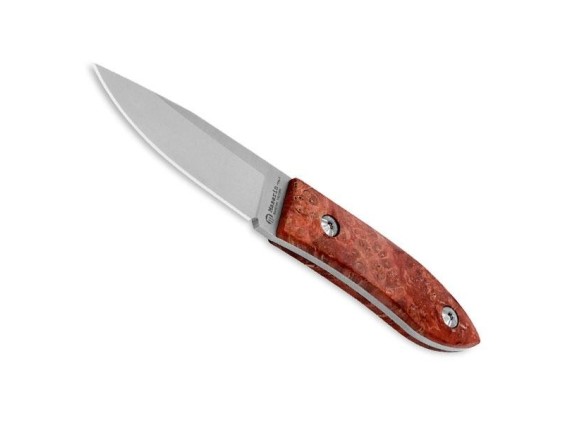 maserin 923.rr poignard lame 7 cm acier 14c2bn satiné manche 7 cm stabilisé rouge