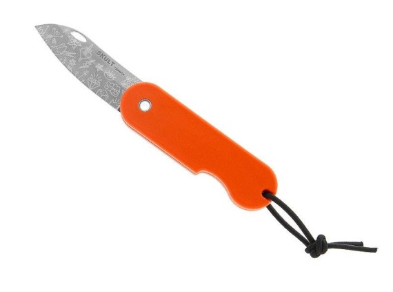 skult sk.ot couteau lame 8 cm acier inox x46cr13 manche 10 cm orange
