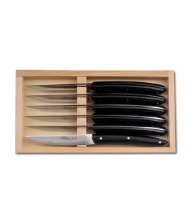 dozome 3218 coffret de table inox manche 23 cm noir mat